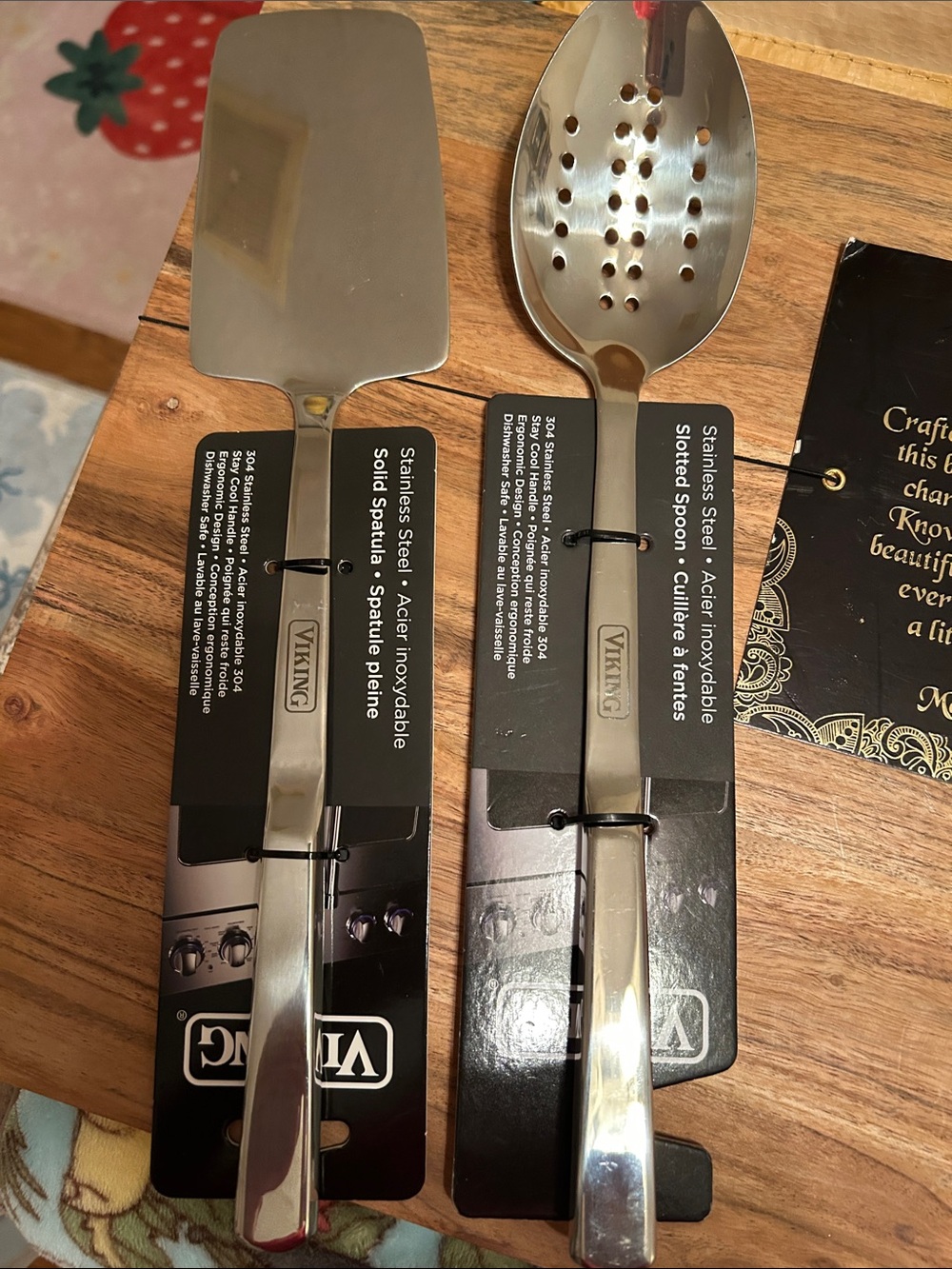 Viking Silver Stainless Kitchen Spatula and Slotted Spoon new with tags